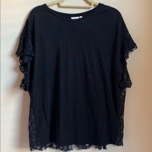 AG Adriano Goldschmied Black lace back top